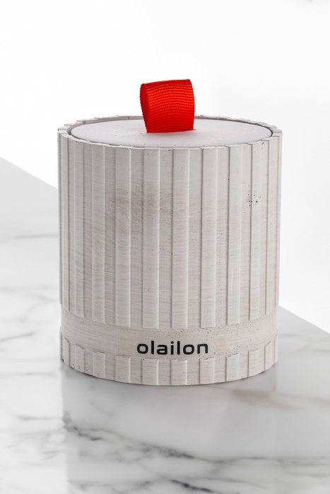 Aberto Design Vela de Hormigón Ámbar Cinta Gris 8 cm Diámetro x 8.5 cm Altura para Hogar